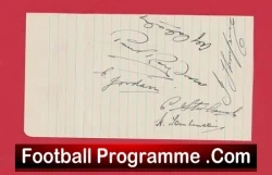 Doncaster Rovers Football Club Multi Autographed Sheet 1940's - football programme