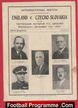 England v Czechoslovakia 1937 – International at Tottenham
