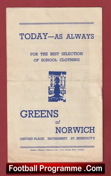 England v Ireland 1956 - Schoolboys Match at Norwich City