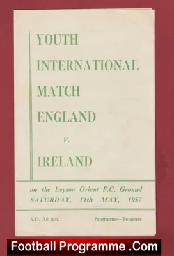 England v Ireland 1957 – Youth Match at Leyton Orient