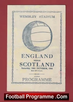 England v Scotland 1944 - Wembley - Pirate Programme