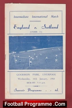 England v Scotland 1958 – Under 23 at Everton