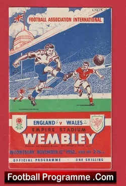England v Wales 1952 - Plus Ticket + Newspaper Articles - football memorabilia