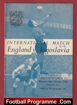 England v Yugoslavia 1950 - At Arsenal + Newspaper Articles - football memorabilia