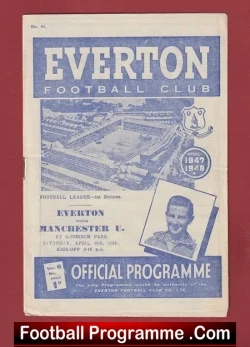 Everton v Manchester United 1948 - 40s Programmes - football programme