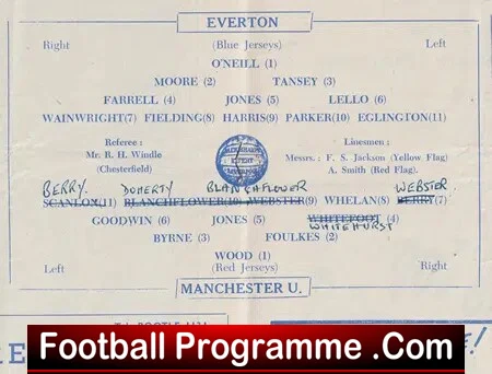 Everton v Manchester United 1955 - Man Utd