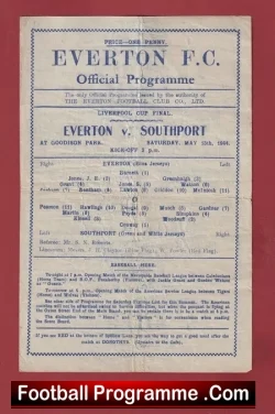 Everton v Southport 1944 – Liverpool Cup Final – War Time