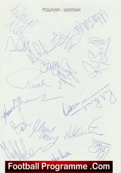 Fulham Football Club Multi Signed Autograph 1997/98 - football programme