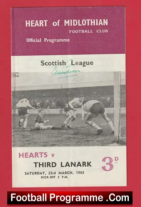 Heart Of Midlothian v Third Lanark 1963 – Autographed SIGNED
