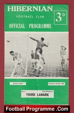 Hibernian Hibs v Third Lanark 1964 – Scottish