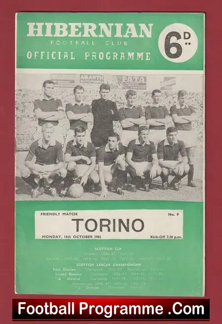 Hibernian Hibs v Torino 1961 - Denis Law - Italy