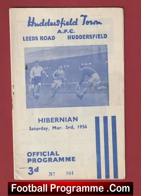 Huddersfield Town v Hibernian Hibs 1956 - Scottish Team