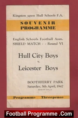 Hull City v Leicester Boys 1947 – Schoolboys Match Boothferry