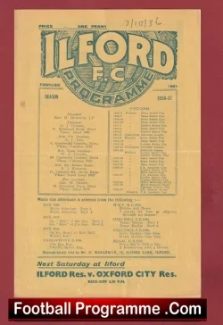 Ilford v Clapton 1936 - 1930's Programme - football programme