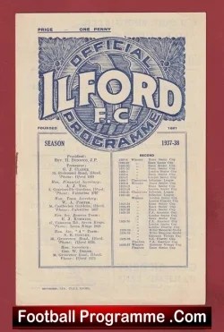 Ilford v Clapton 1937 – 1930s