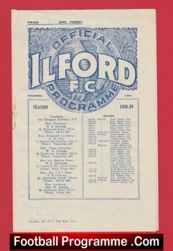 Ilford v Enfield 1939 – London Senior Cup Semi Final 1930’s