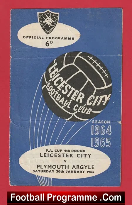 Leicester City v Plymouth Argyle 1965 – FAC SIGNED Gordon Banks
