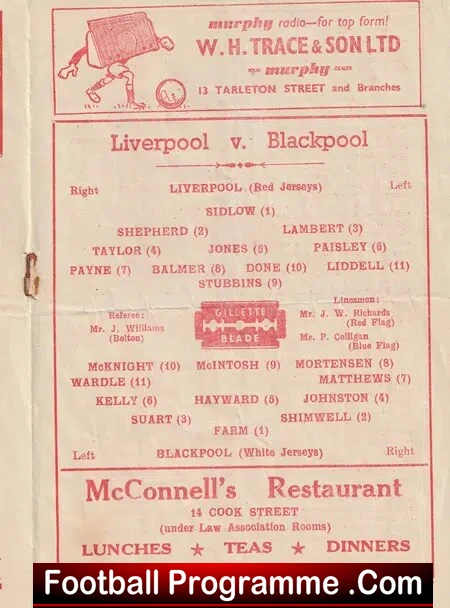 Liverpool v Blackpool 1949 - 1940s
