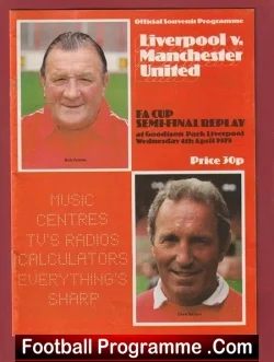 Liverpool v Manchester United 1979 - FA Cup Semi Final REPLAY - football programme
