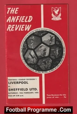Liverpool v Sheffield United 1972 - football programme
