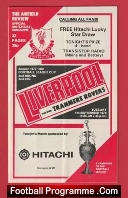 Liverpool v Tranmere Rovers 1979 – League Cup 2nd Leg