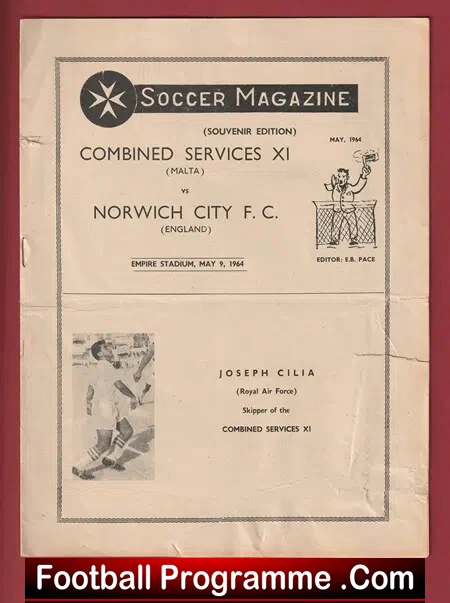 Malta Combined Services v Norwich City 1964 – RAF + Army