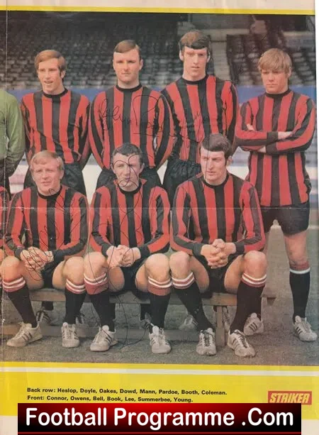 Manchester City Football Club Multi Signed Poster 1970's