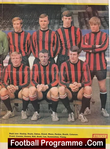 Manchester City Football Club Multi Signed Poster 1970's
