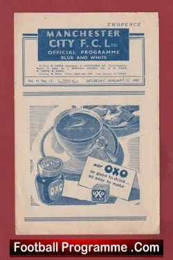Manchester City v Gateshead 1947 - football programme