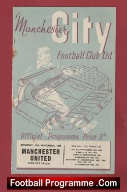 Manchester City v Manchester United 1955 - League Match Man Utd - football programme