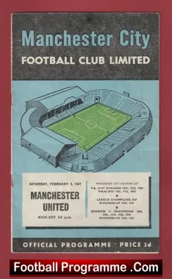 Manchester City v Manchester United 1957 – 57 Man Utd