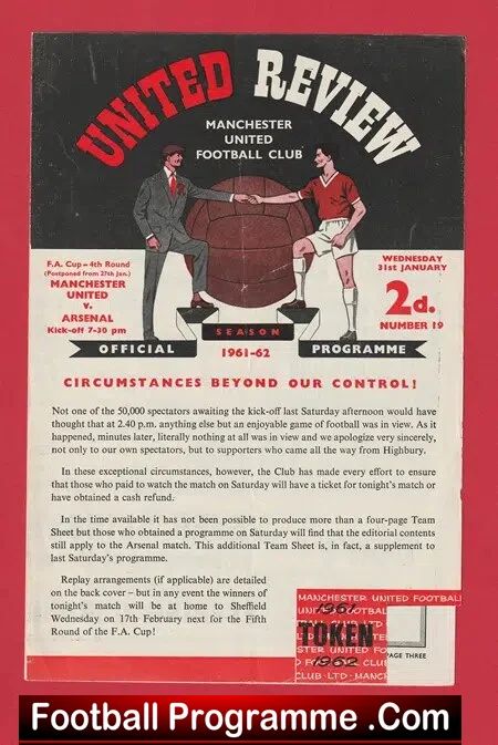 Manchester United v Arsenal 1962 - FA Cup replay Man Utd