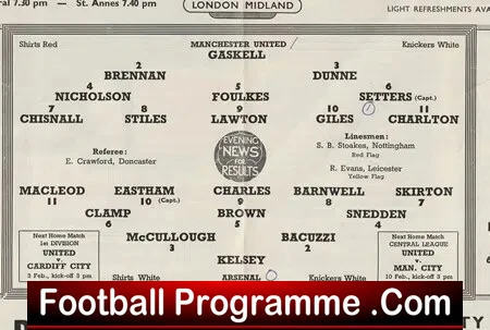 Manchester United v Arsenal 1962 - FA Cup replay Man Utd
