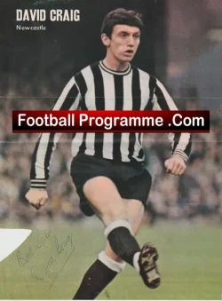 Newcastle United David Craig Autograph Picture 1970's SIGNED - football memorabilia
