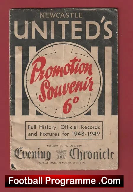 Newcastle United Promotion Souvenir Brochure Programme 1948 – 49