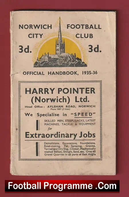 Norwich City Football Club Official Handbook 1935 – 1936