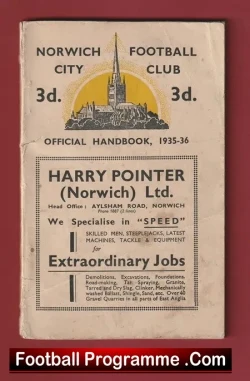 Norwich City Football Club Official Handbook 1935 – 1936