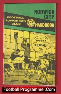 Norwich City Football Club Official Handbook 1966 - 1967 - football memorabilia