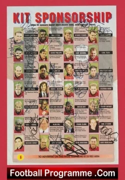 Nottingham Forest Football Club Autographed SIGNED Picture 1995