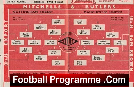 Nottingham Forest v Manchester United 1957 - Man Utd 57