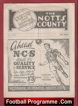 Notts County v Bristol City 1947