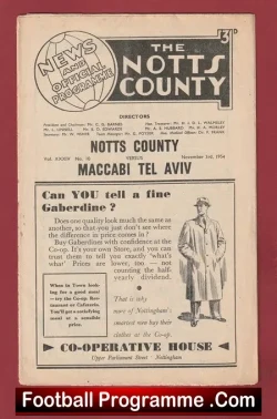 Notts County v Maccabi Tel Aviv 1954 – Jewish Israel Team