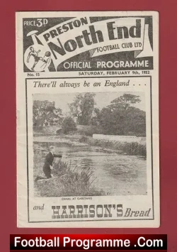 Preston North End v Manchester United 1952 - Man Utd Programme - football programme