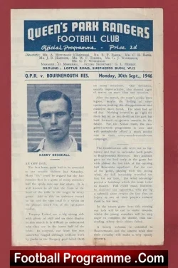 Queens Park Rangers v Bournemouth 1946 - Reserves Match QPR - football programme