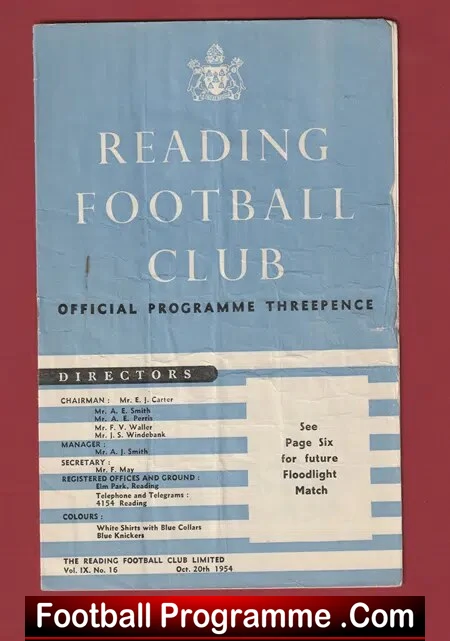 Reading v Hibernian Hibs 1954 - Scotland Scottish Team
