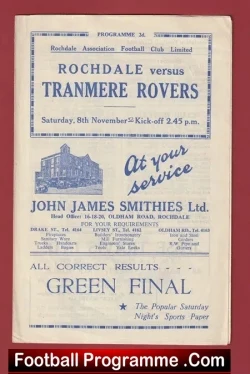 Rochdale v Tranmere Rovers 1952 – 1950’s