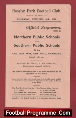 Rosslyn Park Football Northern Public Schools v Southern 1943