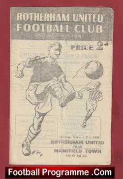 Rotherham United v Mansfield Town 1948 - 1940s - football programme