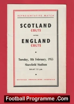 Scotland v England 1955 – Colts at Shawfield – Duncan Edwards