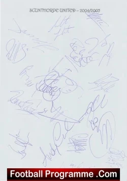 Scunthorpe United Football Club Multi Signed Autograph 2004/05 - football programme